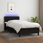 Black Fabric King Single Box Spring Bed with Pocket Spring Mattress