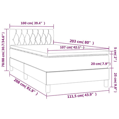Black Fabric King Single Box Spring Bed with Pocket Spring Mattress