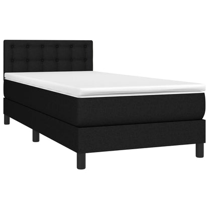 Black King Single Box Spring Bed with Pocket Spring Mattress and LED