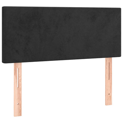 Black King Single Velvet Bed with Pocket Spring Mattress and Adjustable LED