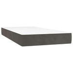 Dark Grey Velvet Bed with LED Features and Removable Mattress Topper King Single