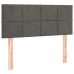 Dark Grey Velvet Bed with LED Features and Removable Mattress Topper King Single