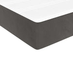 Dark Grey Velvet Bed with LED Features and Removable Mattress Topper King Single