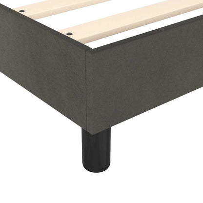 Dark Grey Velvet Bed with LED Features and Removable Mattress Topper King Single