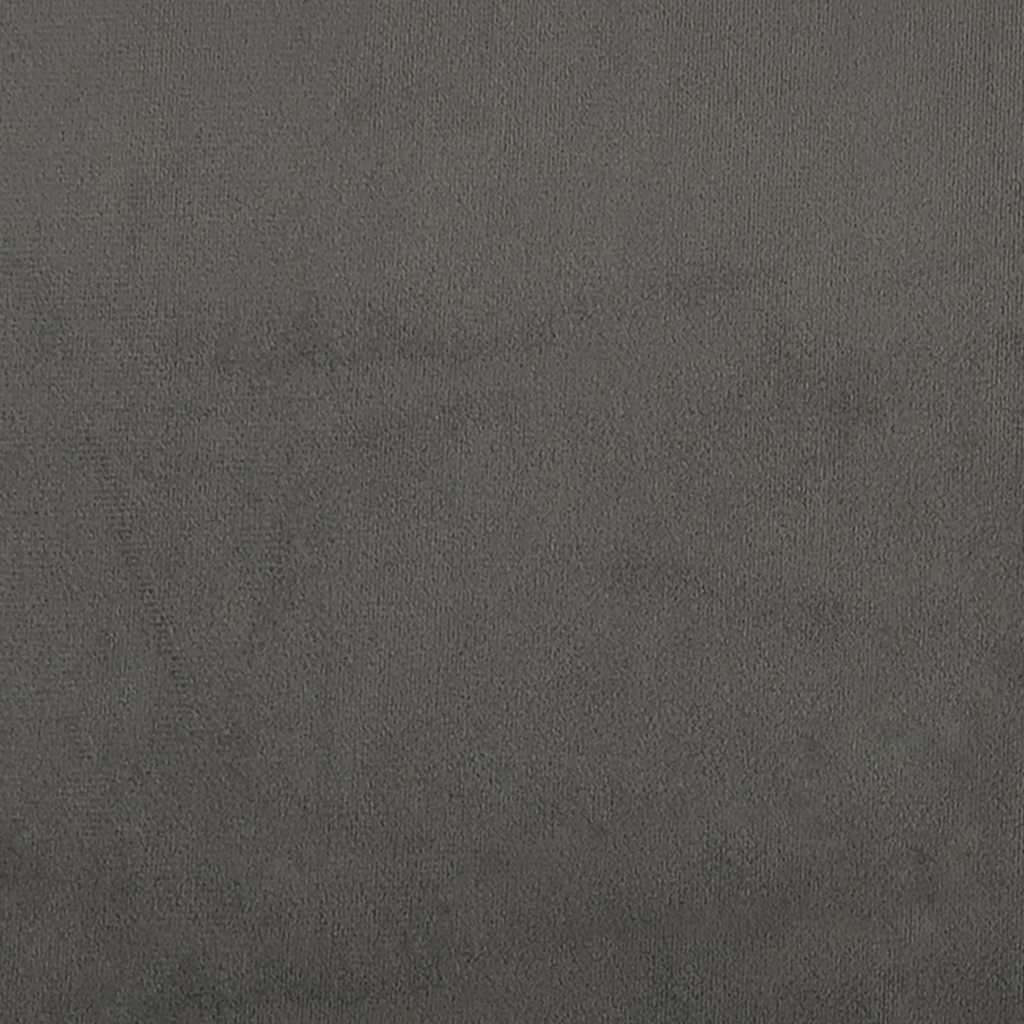 Dark Grey Velvet Bed with LED Features and Removable Mattress Topper King Single