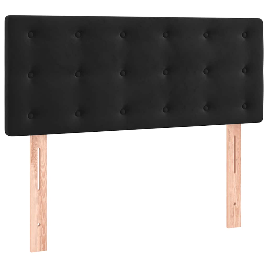 Black Velvet Box Spring Bed King Single with Pocket Spring Mattress and LED