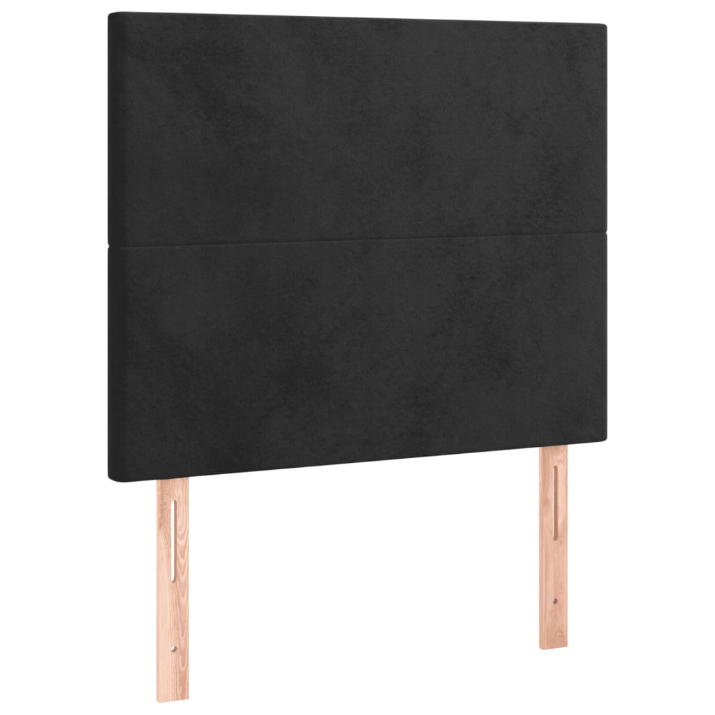 Black King Single Box Spring Bed with Velvet Mattress Pocket Spring Support