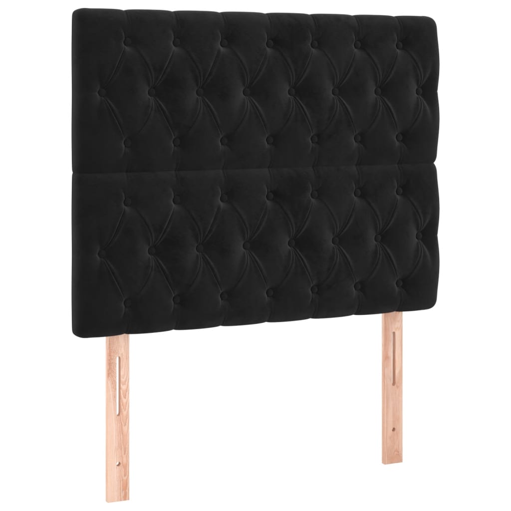 Black King Single Box Spring Bed with Velvet Pocket Spring Mattress Topper