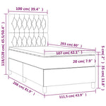 Black King Single Box Spring Bed with Velvet Pocket Spring Mattress Topper
