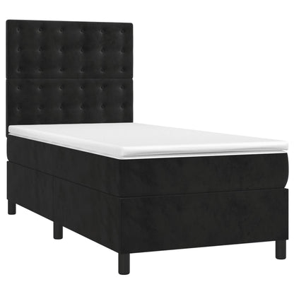 Black Velvet Box Spring Bed Pocket Spring Mattress King Single Size with Topper