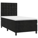 Black Velvet Box Spring Bed Pocket Spring Mattress King Single Size with Topper