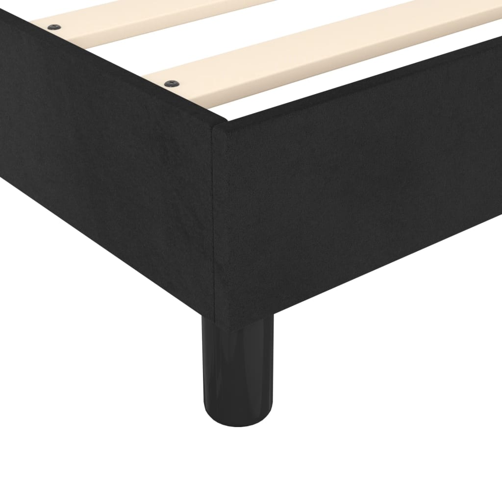 Black Velvet Box Spring Bed Pocket Spring Mattress King Single Size with Topper