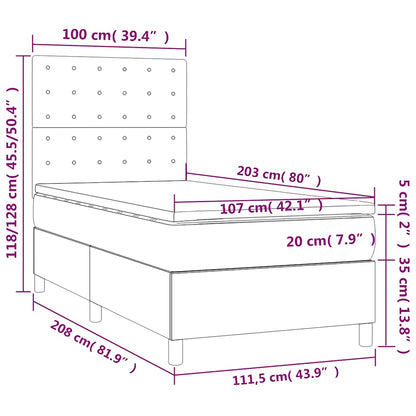 Black Velvet Box Spring Bed Pocket Spring Mattress King Single Size with Topper