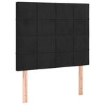Black Box Spring Bed with LED Velvet Mattress King Single Adjustable Headboard