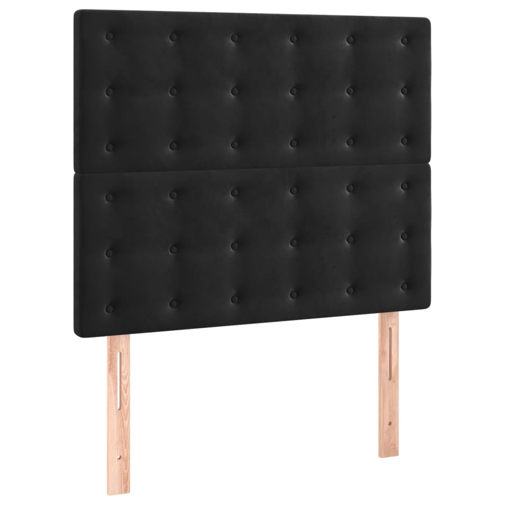 Black Box Spring Bed with LED Velvet Pocket Spring Mattress King Single
