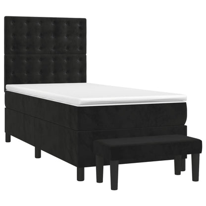 Black Box Spring Bed with Pocket Spring Velvet Mattress King Single