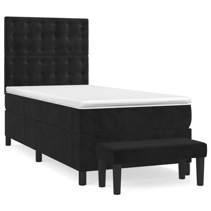 Black Box Spring Bed with Pocket Spring Velvet Mattress King Single