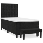 Black Box Spring Bed with Pocket Spring Velvet Mattress King Single