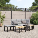 Durable Garden Bench Set with Cushions 3 pcs