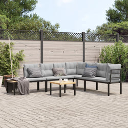Garden Bench Set with Cushions 5 pcs Black