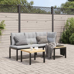 Durable Garden Bench Set with Cushions 3 pcs