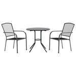 Stackable Garden Chair Set 3 Piece Anthracite