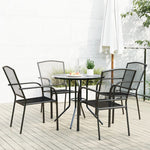 Stackable Garden Chair Set 5 Piece Anthracite