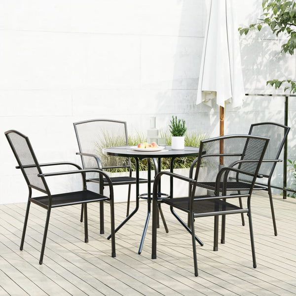  Stackable Garden Chair Set 5 Piece Anthracite