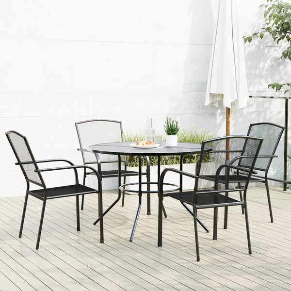  Stackable Garden Chair Set 5 Piece - Anthracite