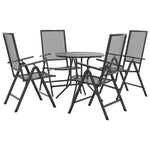 Reclining Garden Chair Set 5 Piece - Anthracite