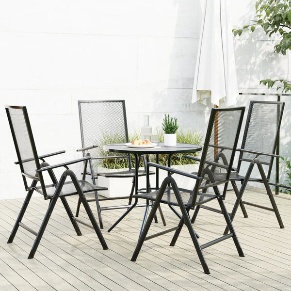  Reclining Garden Chair Set 5 Piece - Anthracite