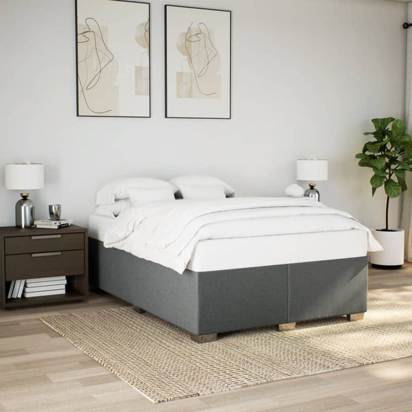  Bed Frame without Mattress Dark Grey Queen Fabric