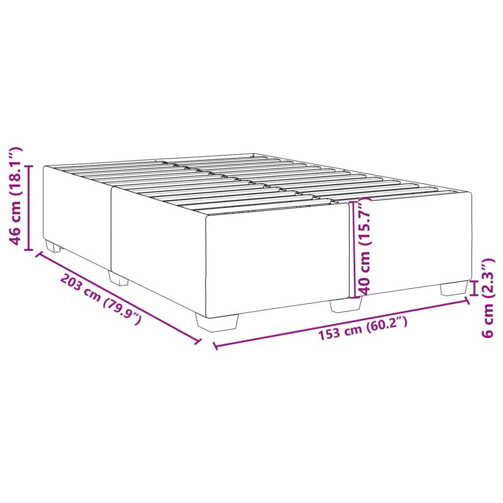Bed Frame without Mattress Queen Fabric