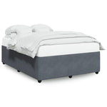 Bed Frame without Mattress Dark Grey Queen Velvet