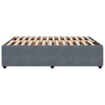 Bed Frame without Mattress Dark Grey Queen Velvet