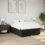 Box Spring Bed with Mattress Dark Grey Queen Fabric