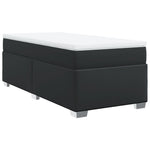 Black Box Spring Bed Faux Leather Frame with Pocket Spring Mattress King Single