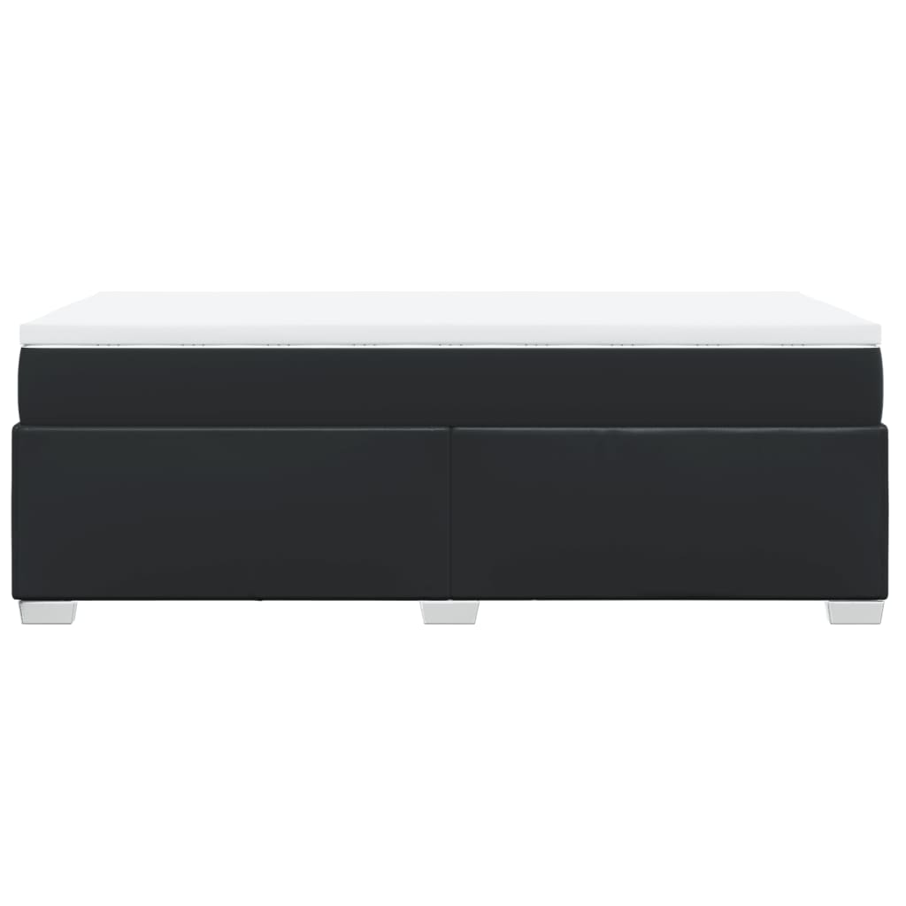 Black Box Spring Bed Faux Leather Frame with Pocket Spring Mattress King Single