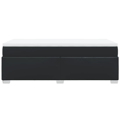 Black Box Spring Bed Faux Leather Frame with Pocket Spring Mattress King Single