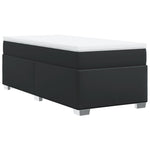Black Box Spring Bed Faux Leather Frame with Pocket Spring Mattress King Single