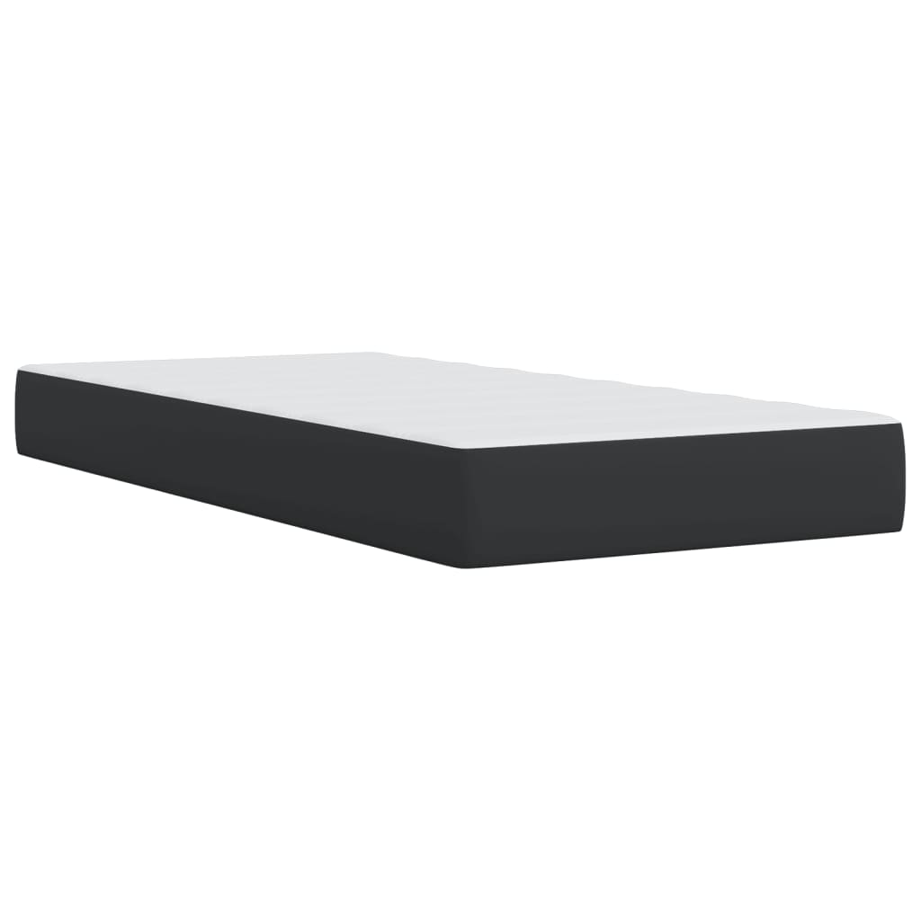 Black Box Spring Bed Faux Leather Frame with Pocket Spring Mattress King Single