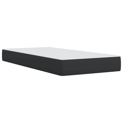 Black Box Spring Bed Faux Leather Frame with Pocket Spring Mattress King Single