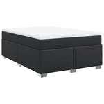 Box Spring Bed with Mattress Black Double