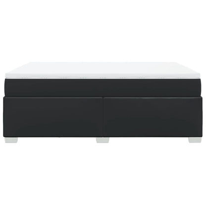 Box Spring Bed with Mattress Black Double