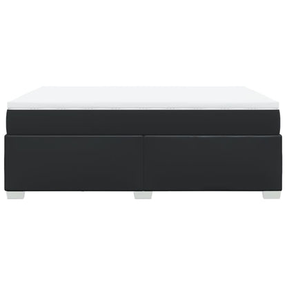 Box Spring Bed with Mattress Black Queen
