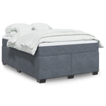 Box Spring Bed with Mattress Double Velvet