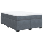 Box Spring Bed with Mattress Double Velvet