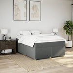 Box Spring Bed with Mattress Double Fabric