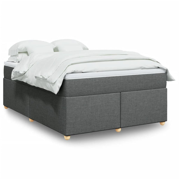  Box Spring Bed with Mattress Double Fabric