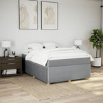 Box Spring Bed with Mattress Dark Grey Queen Fabric